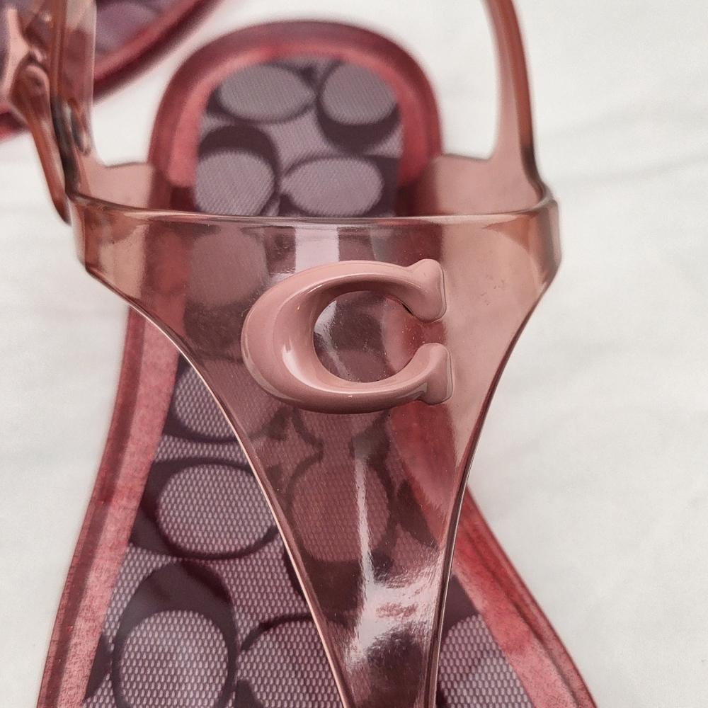 Coach Natalee Jelly Thong Sandals New No Box Candy Apple/Pink Size 6 - Picture 7 of 12